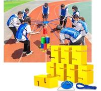 MYFTNP Activités De Groupe en Extérieur : Jeux Compétitifs Et Ludiques, Jeux De Construction De Tours De Blocs pour Renforcer L’Esprit D’équipe, De La Communication, pour Événements Yellow