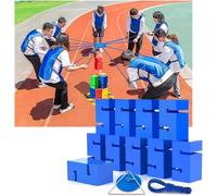 MYFTNP Activités De Groupe en Extérieur : Jeux Compétitifs Et Ludiques, Jeux De Construction De Tours De Blocs pour Renforcer L’Esprit D’équipe, De La Communication, pour Événements Blue 10pcs