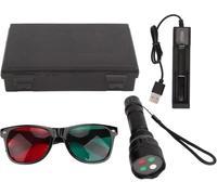MYFTNP Test De Vision Ophtalmique À 4 Points avec Lumière, Lunettes Rouge-Vert pour Examen De La Vue, Détection du Strabisme par Fusion Simultanée, Réfractomètre Portable pour Lunettes Doptométrie