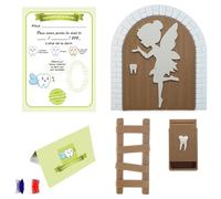 Myfuturshop Porte Magique de Fée des Dents Boîte à Dents Echelle et 4 Dents Propre Version Française Cadeau Unique pour Garçons et Filles Réveillez la Magie