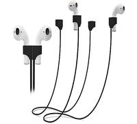 MyGadget 2X Cordons Magnétiques compatibles avec Les Airpods 1 | 2 | 3 | Pro - Strap Silicone idéal pour Le Sport - [Longueur 70 cm] - Attache en Noir