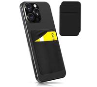 MyGadget 2X Porte Cartes - Anti signaux RFID - Pochette adhésive élastique avec Rabat pour Smartphone Wallet Universel pour Papiers & Fourre Tout Etui Noir