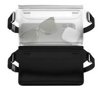 MyGadget 2X Sacoches Étanches [ 22 x 15.5 cm ] - IPx8 Waterproof - Sac Banane Portable avec Fermeture Triple et Ceinture Réglable en Transparent/Noir