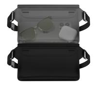 MyGadget 2X Sacoches Étanches [ 22 x 15.5 cm ] - IPx8 Waterproof - Sac Banane Portable avec Fermeture Triple et Ceinture Réglable en Noir/Gris