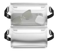 MyGadget 2X Sacoches Étanches [ 22 x 15.5 cm ] - IPx8 Waterproof - Sac Banane Portable avec Fermeture Triple et Ceinture Réglable en Transparent