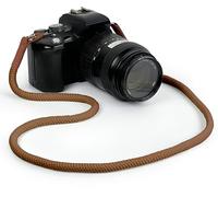 MyGadget Bandoulière Appareil Photo - Sangle Tour de Cou Universelle [105 cm] - Courroie Coton & PU Cuir pour par ex. Canon, Nikon, Sony, DSLR - Marron