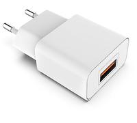MyGadget Chargeur Rapide Secteur - Quick Charge 1 Port USB 18 Watt - Prise Murale EU Universelle pour par ex. Apple, Samsung, HTC, LG, Sony - Blanc