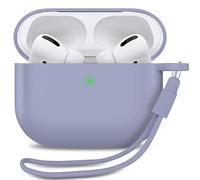 MyGadget Coque Compatible avec Airpods Pro 1ère Génération - Case Boîtier Silicone Slim & Anti Choc - Etui Skin Protection Poussière - Housse & Lanière Violet foncé