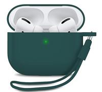 MyGadget Coque Compatible avec Airpods Pro 1ère Génération - Case Boîtier Silicone Slim & Anti Choc - Etui Skin Protection Poussière - Housse & Lanière Vert