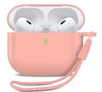 MyGadget Coque Compatible avec Airpods Pro 2e Génération [ 2022 ] - Case Boîtier Silicone Slim & Anti Choc - Etui Skin Protection Poussière - Housse & Lanière Rose