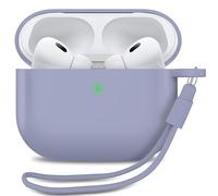 MyGadget Coque Compatible avec Airpods Pro 2e Génération [ 2022 ] - Case Boîtier Silicone Slim & Anti Choc - Etui Skin Protection Poussière - Housse & Lanière Violet foncé
