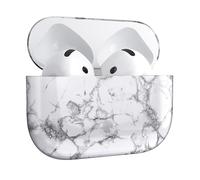 MyGadget Coque Compatible avec Apple AirPods 4 [ 2024 ] Protection 360° Case Universel - Housse Plastique Rigide Ultra Slim Anti Choc Rayure & Poussière - Marbre Blanc