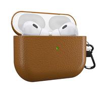 MyGadget Coque Compatible avec Apple Airpods Pro 2e Génération 2022 - Case Boîtier Simili Cuir - Etui Skin Vegan Leather - Housse Protection Marron Foncé