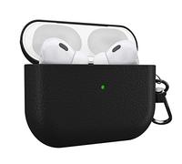 MyGadget Coque Compatible avec Apple Airpods Pro 2e Génération 2022 - Case Boîtier Simili Cuir - Etui Skin Vegan Leather - Housse Protection Noir