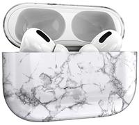 MyGadget Coque Compatible avec Apple Airpods Pro Protection 360° Case - Housse Plastique Rigide Ultra Slim Anti Choc Rayure & Poussière - Marbre - Blanc