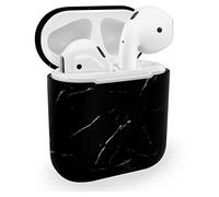 MyGadget Coque pour Apple Airpods 1 & 2 Protection 360° Case Universel - Housse Plastique Rigide Ultra Slim Anti Choc Rayure & Poussière - Marbre Noir