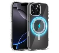 MyGadget Coque pour iPhone 16 Pro Max [ Compatible MagSafe ] - Anti Jaunissement - Cover Hybride magnétique [ Arrière Rigide | Bords en Silicone ] - Transparent