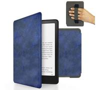 MyGadget Étui en Simili Cuir pour Kindle Paperwhite 12e génération [2024 - SA569P - 7 Pouces] avec dragonne et Mise en Veille Automatique | Fonction réveil en Bleu foncé