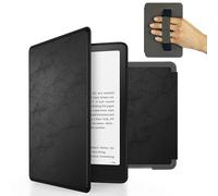 MyGadget Étui en Simili Cuir pour Kindle Paperwhite 12e génération [2024 - SA569P - 7 Pouces] avec dragonne et Mise en Veille Automatique | Fonction réveil en Noir