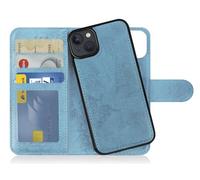 MyGadget Flip Case pour iPhone 14 Plus - [ Coque Clapet Magnétique ] - Book Cover Cuir Synthétique [ Housse Portefeuille détachable ] - Support Bleu Clair