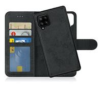 MyGadget Flip Case pour Samsung Galaxy A12 5G - Coque Clapet détachable magnétique PU Cuir Support - Housse Portefeuille Book Cover Gris Noir