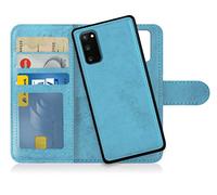 MyGadget Flip Case pour Samsung Galaxy S20 - Coque Clapet détachable magnétique PU Cuir Support - Housse Portefeuille Book Cover Bleu Clair