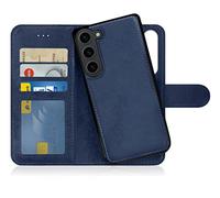MyGadget Flip Case pour Samsung Galaxy S23 Plus - [ Coque Clapet Magnétique ] - Book Cover Cuir Synthétique [ Housse Portefeuille détachable ] - Support Bleu Foncé