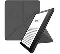 MyGadget Housse pour Amazon Kindle Oasis 10e Génération dès 2019 & 9e Génération (2017) - Etui avec Support Origami intégré - Flip Case Tissu - Cover Noir
