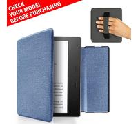 MyGadget Housse pour Amazon Kindle Oasis 10e Génération dès 2019 & 9e Génération (2017) - Etui Nylon Poignée élastique - Flip Case Tissu - Cover Bleu Clair
