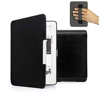 MyGadget Housse pour Amazon Kindle Paperwhite 7e Génération 2012 à 2017 - Etui Simili Cuir Poignée élastique - Flip Case PU Leather - Cover Noir