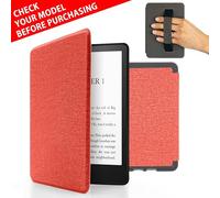 MyGadget Housse pour Kindle 11ème Génération (modèle 2022-6 Pouces) - Etui Nylon avec Poignée Élastique - Flip Case en Tissu - Cover Rose