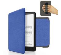 MyGadget Housse pour Kindle Paperwhite 12e Génération [ 2024 - SA569P - 7 Pouces ] - Etui Nylon Poignée élastique - Flip Case Tissu - Cover Bleu Foncé