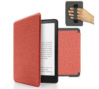 MyGadget Housse pour Kindle Paperwhite 12e Génération [ 2024 - SA569P - 7 Pouces ] - Etui Nylon Poignée élastique - Flip Case Tissu - Cover Rose
