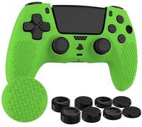 MyGadget Housse Silicone Compatible avec Manette PS5 - INCL. 8 Capuchons pour Joysticks (Petits | Grands) - Coque pour PlayStation 5 Dualsense Wireless en Vert