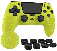 MyGadget Housse Silicone Compatible avec Manette PS5 - INCL. 8 Capuchons pour Joysticks (Petits | Grands) - Coque pour PlayStation 5 Dualsense Wireless en Jaune