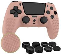MyGadget Housse Silicone Compatible avec Manette PS5 - INCL. 8 Capuchons pour Joysticks (Petits | Grands) - Coque pour PlayStation 5 Dualsense Wireless en Rose