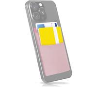 MyGadget Porte Cartes - Anti signaux RFID - Double Pochette adhésive élastique avec Rabat pour Smartphone - Wallet Universel pour Papiers | Clés - Rose Or