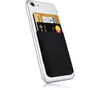 MyGadget Porte Cartes - Anti signaux RFID - Pochette adhésive élastique pour Smartphone & Coque - Wallet Universel pour Papiers & Fourre Tout - Etui Noir