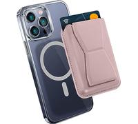 MyGadget Portefeuille magnétique Magsafe - avec Porte-Cartes et Support - en Similicuir Compatible avec Apple iPhone 15 I 14 | 13 | 12 Series - Rose