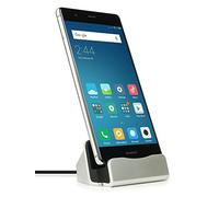 MyGadget Station de Charge Dock USB C & Câble 1m - Base de Chargement pour Smartphone Compatible avec Galaxy S24 S23 S22 Note 20 10 Huawei P50 P40 Pro Argent