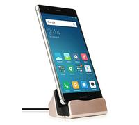 MyGadget Station de Charge Dock USB C & Câble 1m - Base de Chargement pour Smartphone Compatible avec Galaxy S24 S23 S22 Note 20 10 Huawei P50 P40 Pro Or Rose