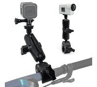 MyGadget Support Moto & Vélo en Métal pour GoPro - Fixation pour Action Camera avec 2 Rotules à 360° - Inclus Vis en J et Vis 1/4 - Noir