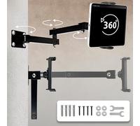 MyGadget Support Mural pour Tablette - Écrans de 5,5 à 13 Pouces - Rotatif à 360° - Rétractable à Min. 10 cm & Max. 45 cm - idéal pour iPad | Samsung Tab etc.