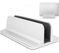 MyGadget Support Ordinateur Portable & Ajustable - Base Universelle Compatible avec Apple MacBook Air | Pro, Google Chromebook - Rangement Argent