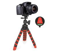 MyGadget Trépied pour Appareil Photo - Stand Stabilisateur Ultra Flexible & Séparation Rapide Tête Plateau - Pod Universel Voyage - Noir & Rouge