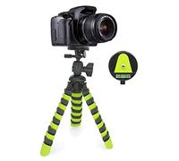 MyGadget Trépied pour Appareil Photo - Stand Stabilisateur Ultra Flexible & Séparation Rapide Tête Plateau - Pod Universel Voyage - Noir & Vert