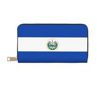 MYGANN El Salvador Portefeuille long unisexe en cuir microfibre avec fermeture éclair en métal pour bureau, voyage, rendez-vous, blanc, Taille unique