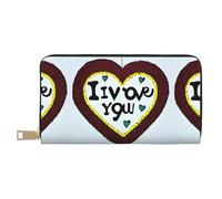 MYGANN Love Confessions Portefeuille long unisexe en cuir microfibre avec fermeture éclair en métal pour bureau, voyage, rendez-vous, blanc, Taille unique