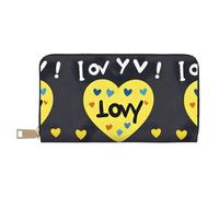 MYGANN Love You with All My Heart Portefeuille long unisexe en cuir microfibre avec fermeture éclair en métal pour bureau, voyage, rendez-vous, blanc, Taille unique