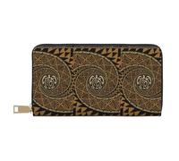 MYGANN Portefeuille hawaïen unisexe long en cuir microfibre avec fermeture éclair en métal pour bureau, voyage, rendez-vous, blanc, Taille unique